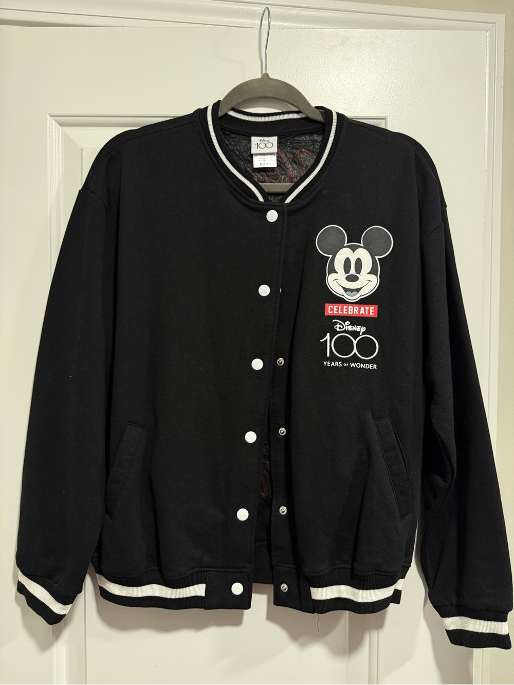 Disney Black Jacket with White Stripe Trim
